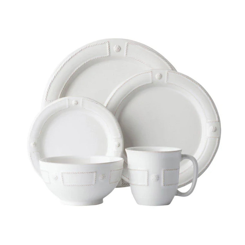 Berry & Thread French Panel 5pc Place Setting - Whitewash (JB01/W, JB02/W, JB03/W, JB07/W, JB46/W)