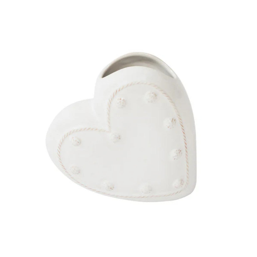 Berry & Thread 6" Heart Vase - Whitewash