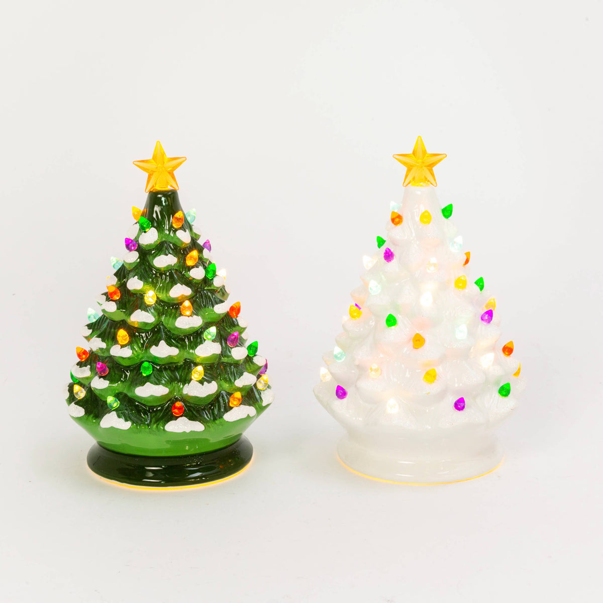8"H B/O Musical Dolomite Christmas Tree Light w/ Timer, 2 As