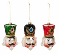 Nutcracker Head Ornament Asst'd