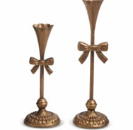 Bow Candlesticks Gold Set of 2