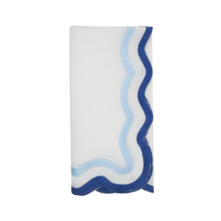 Blue Scallop Border Napkin