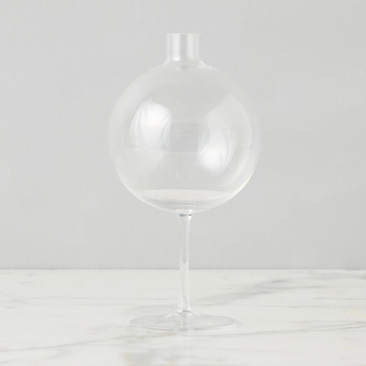 Clear Wine Glass Shaped Flower Vase, Medium