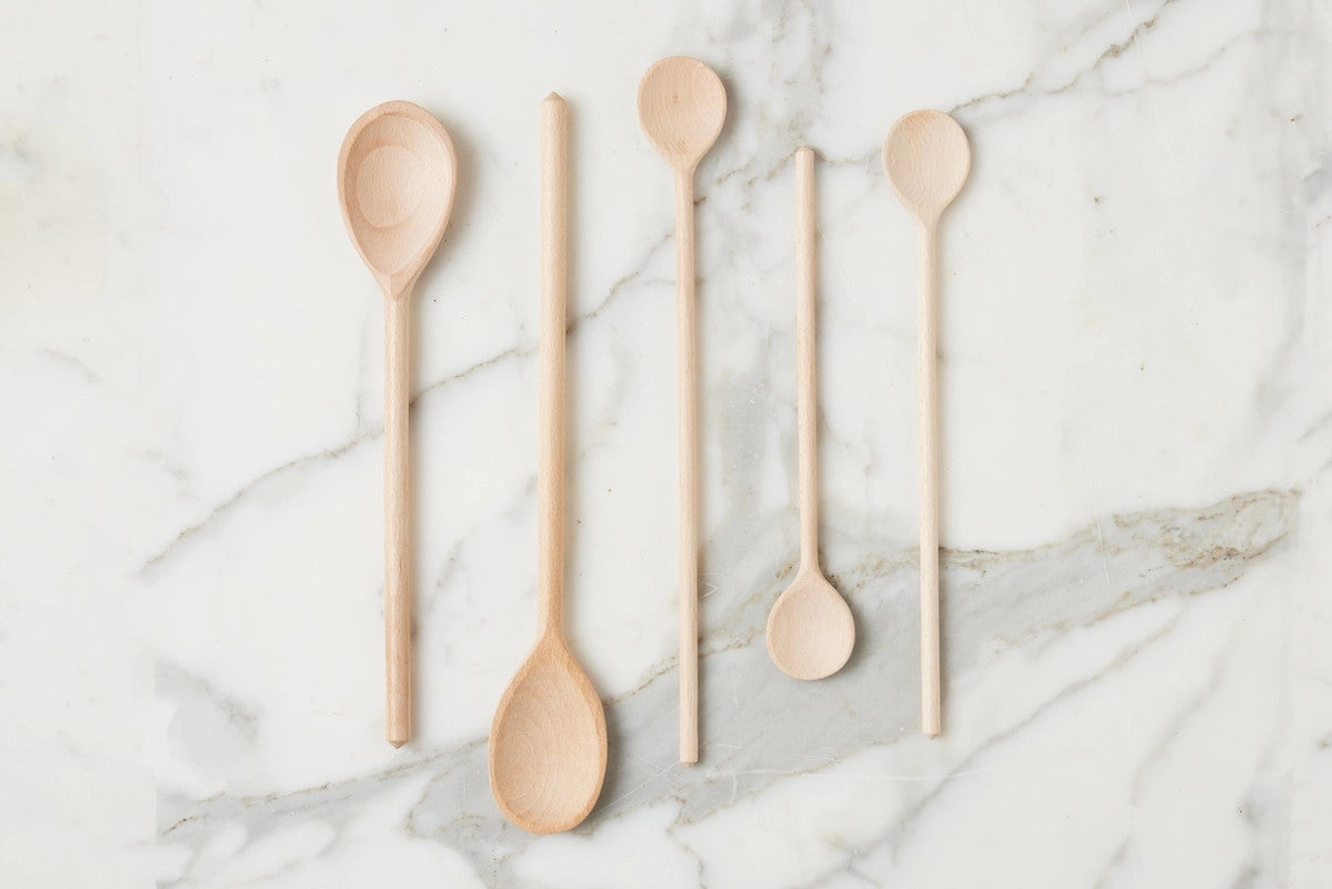 French Cooking Spoon Set of 5, Beechwood