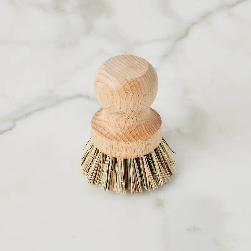 @Euro Pot and Pan Rounded Cleaning Brush with Wood Handle