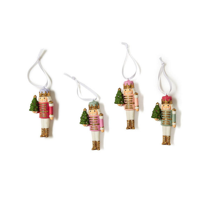 Nutcracker Hand-Painted Ornament with Gold Accents Assorted 4 Colors