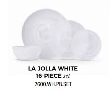La Jolla White Dinnerware 16PPS