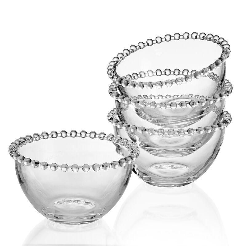 Bistro Glass Beaded Bowls, Set of 4