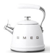 White 50's Retro Style Aesthetic Whistling Kettle in White