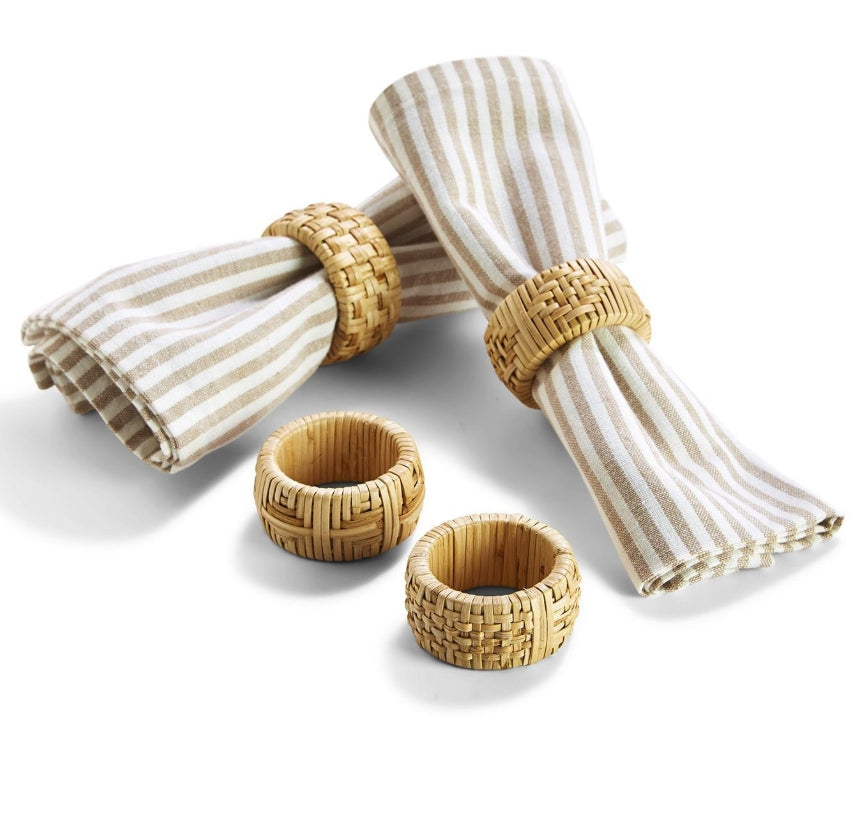 Cane Napkin Rings Set/4