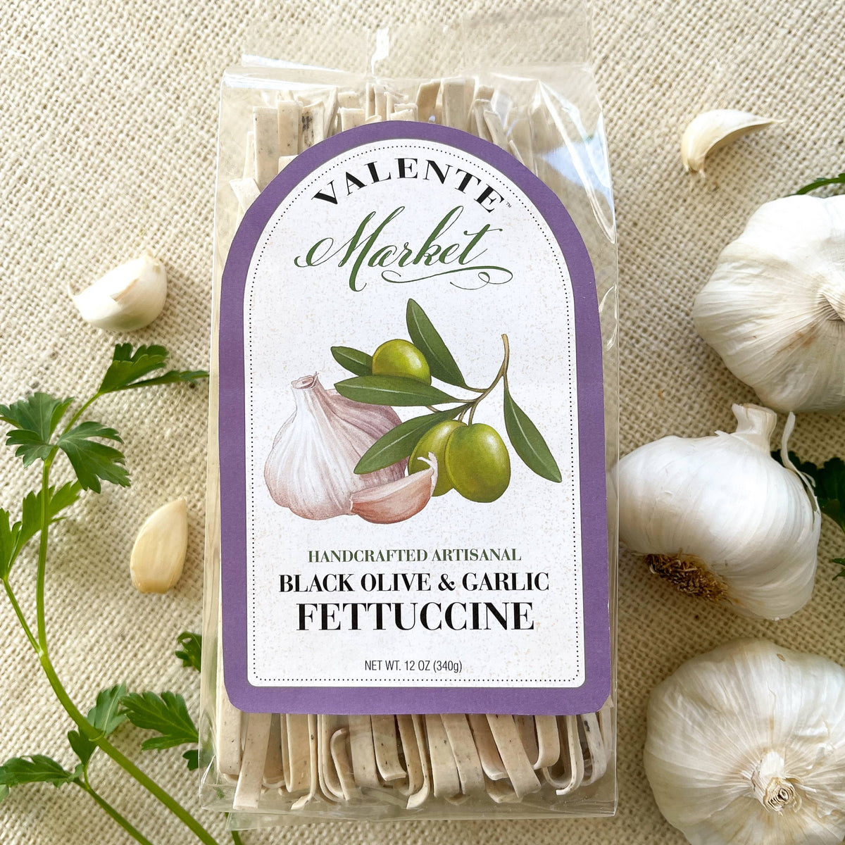 Black Olive and Garlic Fettuccine/ Dry Pasta