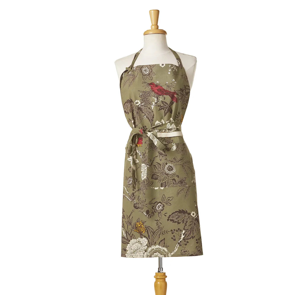Autumn Toile Apron Traditional Cotton - Green