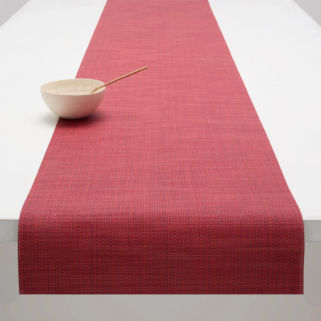 Mini Basketweave Scarlet Table Runner