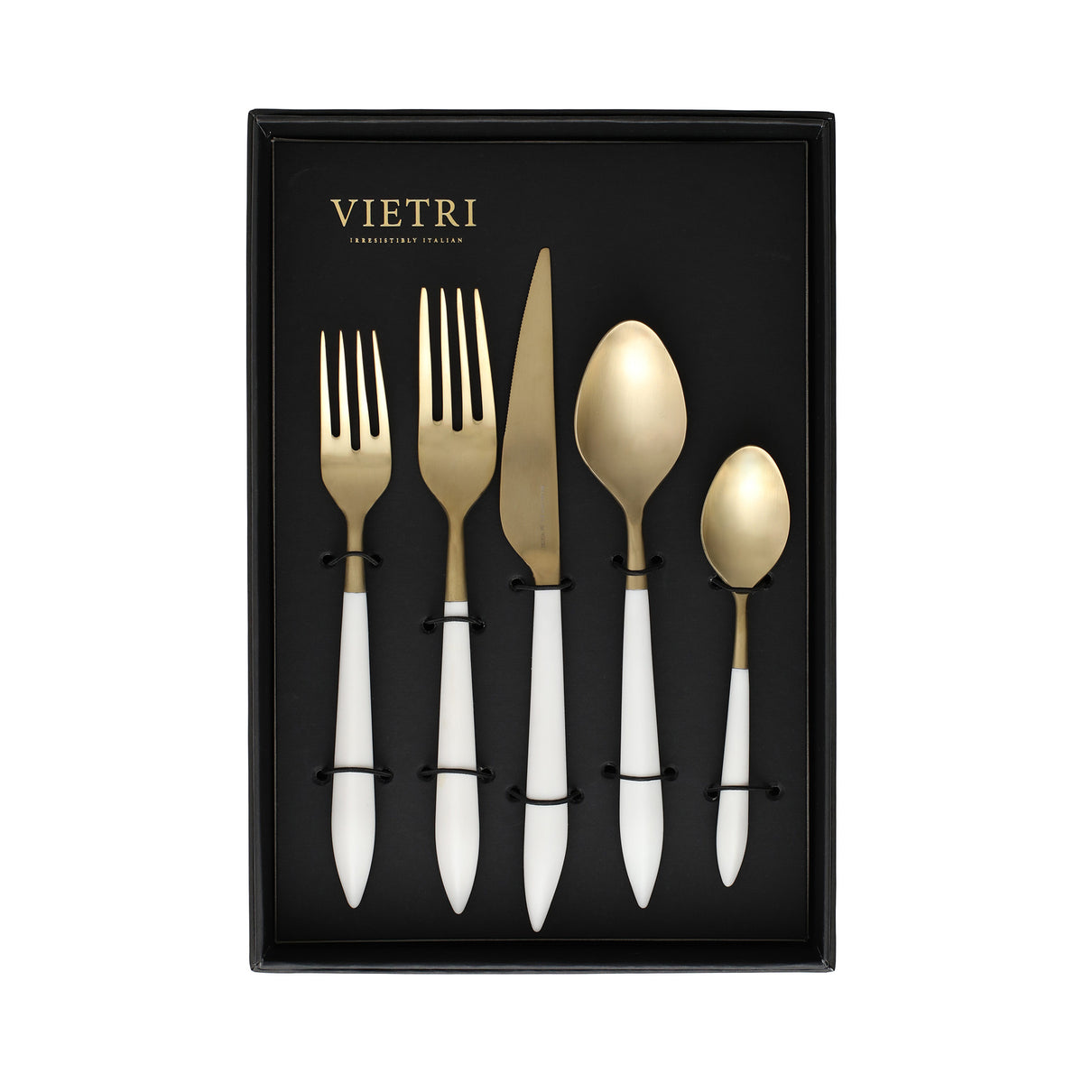 Ares Oro & White Five-Piece Place Setting – Set of 4