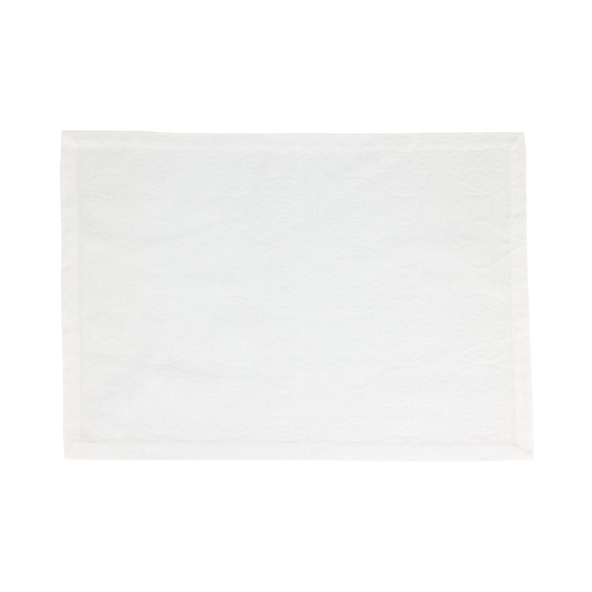 Damask White Placemats - Set of 4