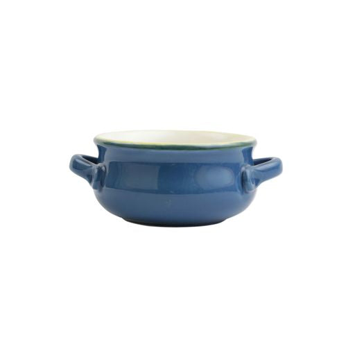 Italian Bakers Blue Small Handled Round Baker