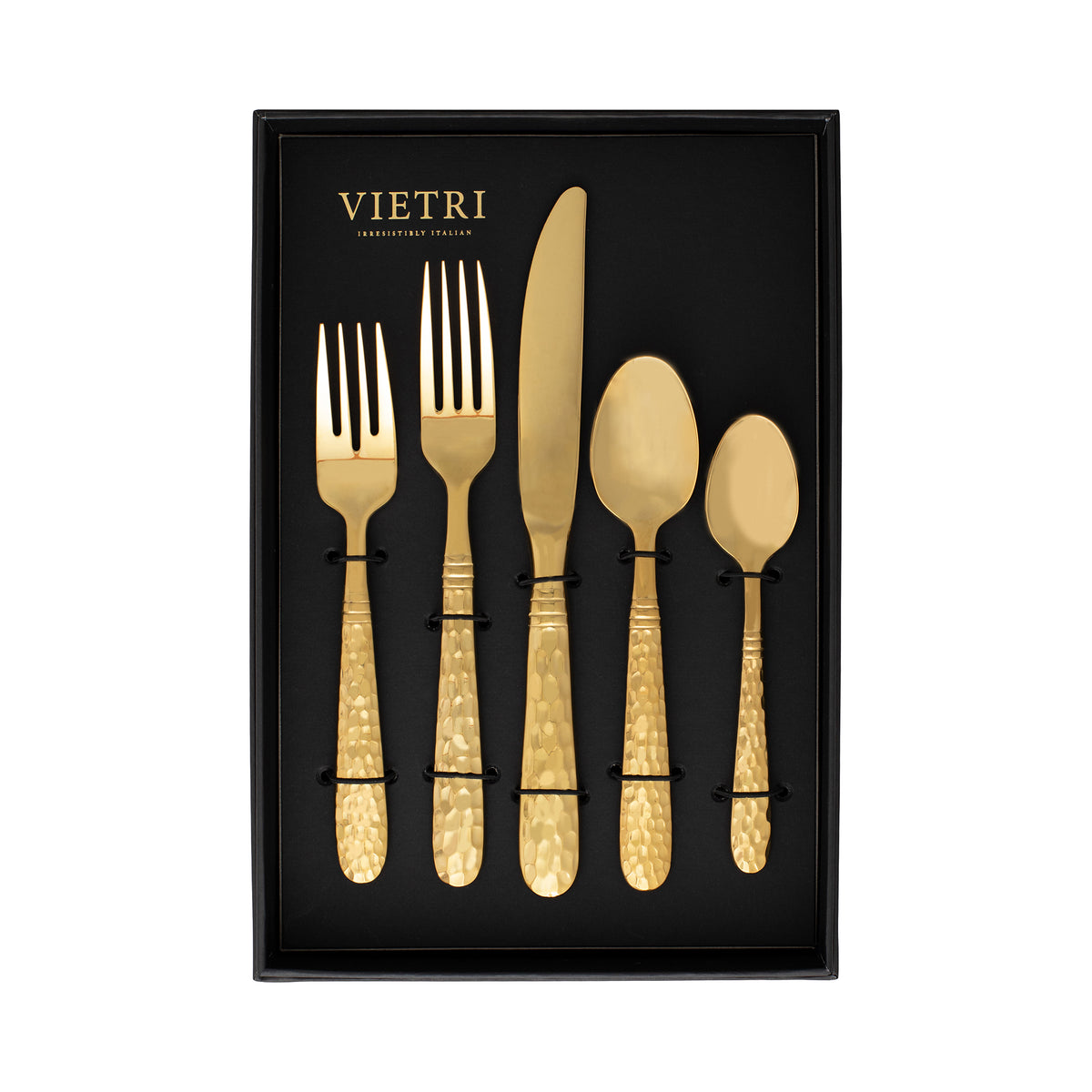 Martellato Gold Five-Piece Place Setting – Set of 4