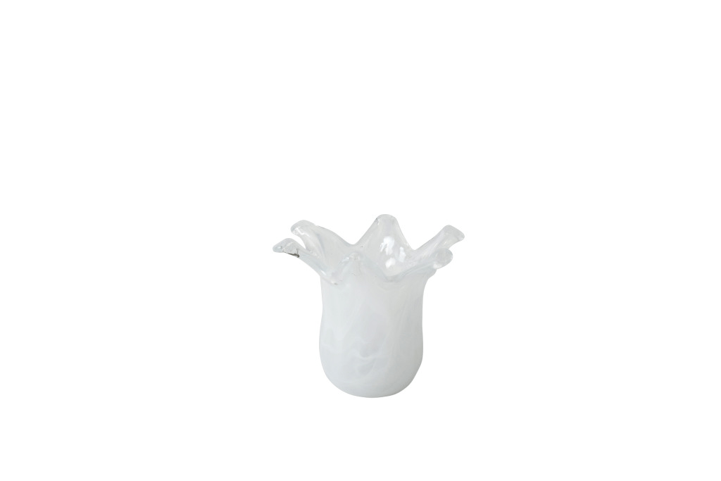 Onda Glass White Petite Vase