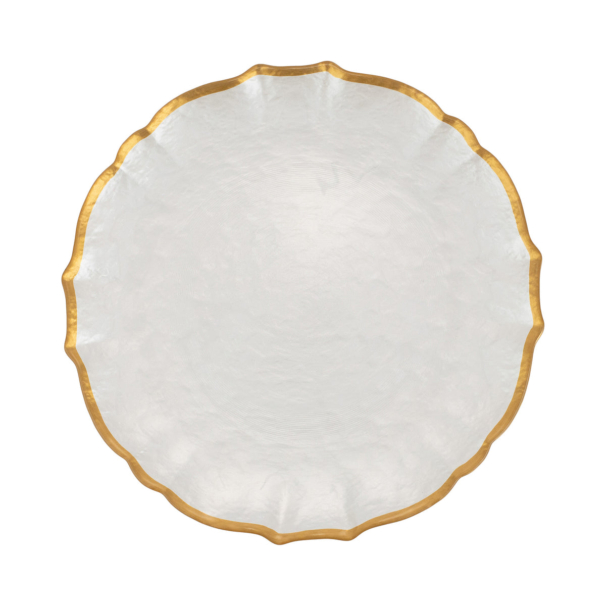 Baroque Glass White Dinner Plate