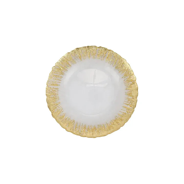 Rufolo Glass Gold Brushstroke Canape Plate