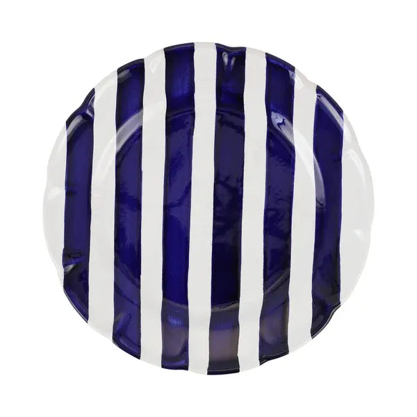 Amalfitana Cobalt Stripe Dinner Plate
