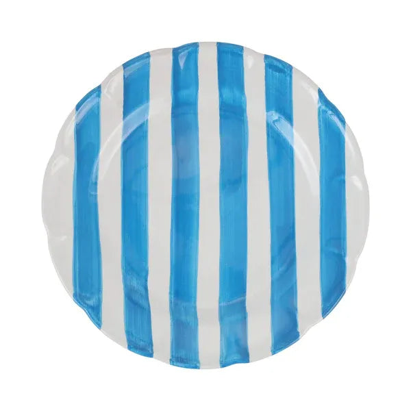 Amalfitana Aqua Stripe Dinner Plate