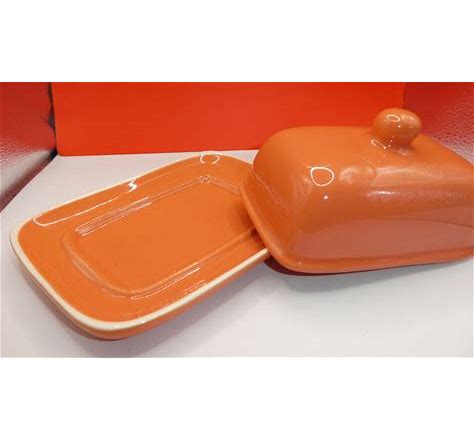 Chroma Orange/Coral Butter Dish
