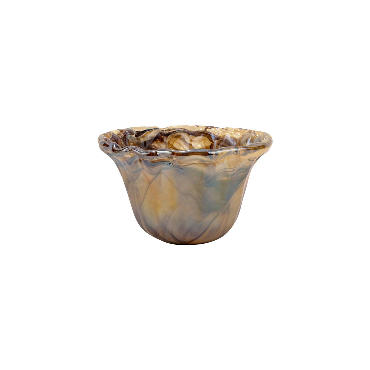 Onda Glass Tortoiseshell Small Rimmed Bowl
