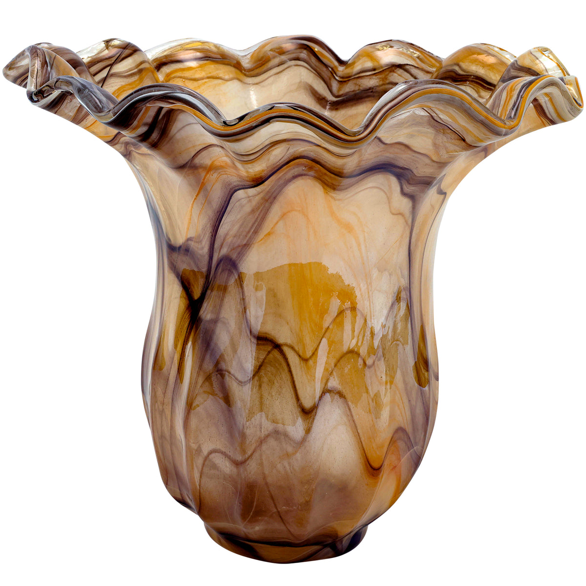 Onda Glass Tortoiseshell Large Tulip Vase
