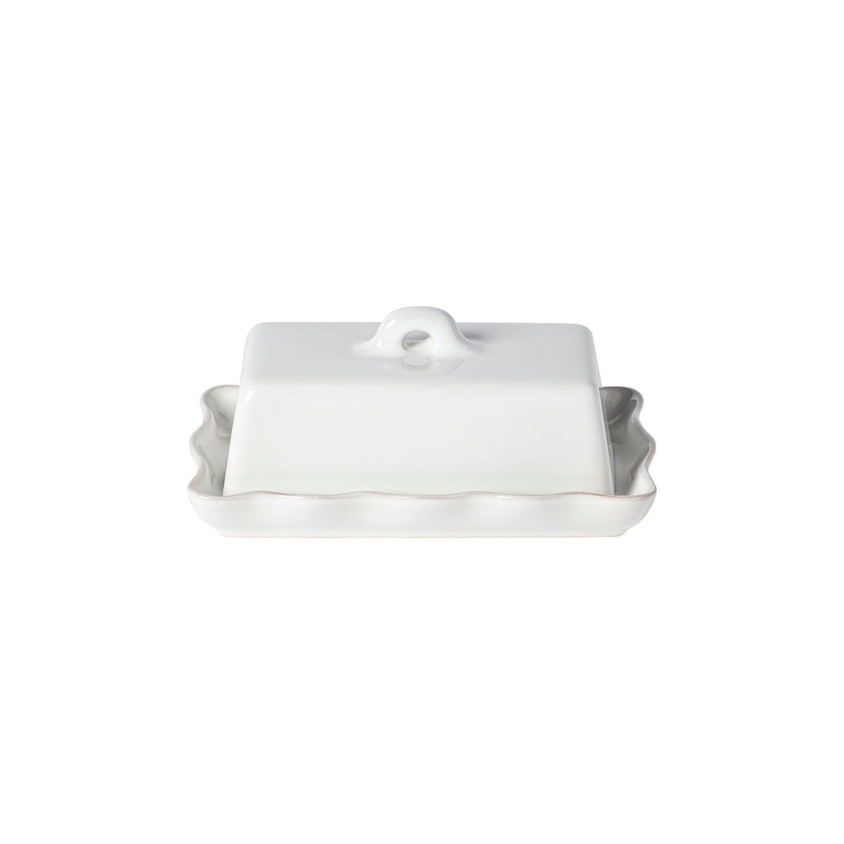 Ruffled Butter Dish with Lid