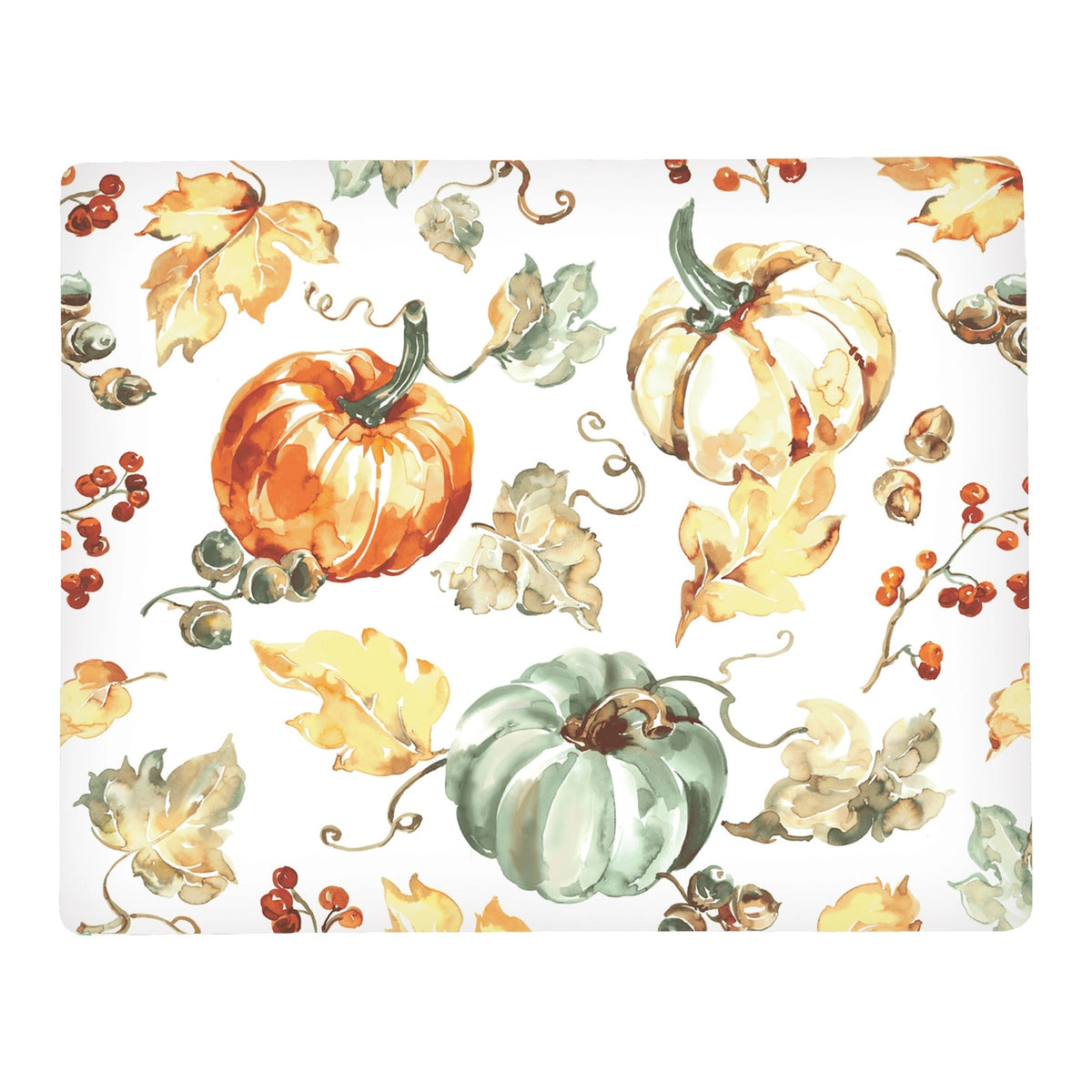 FALL/HARVEST WATERCOLOR PUMPKIN HARDBOARD PLACEMAT