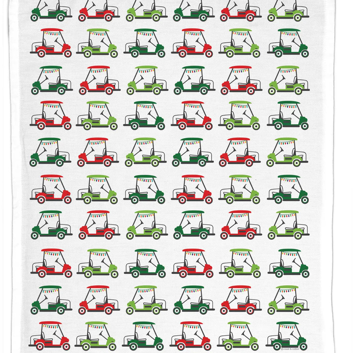 Holiday Golf Carts, Organic Cotton Tea Towel