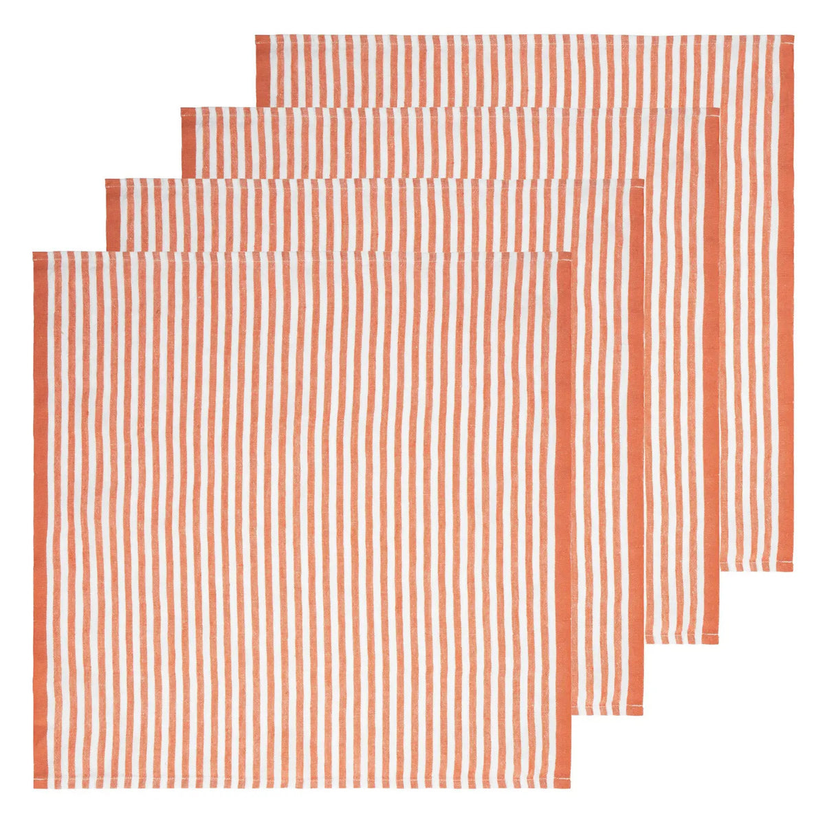 Ticking Stripe Napkin 20x20 | Clementine | Set of 4