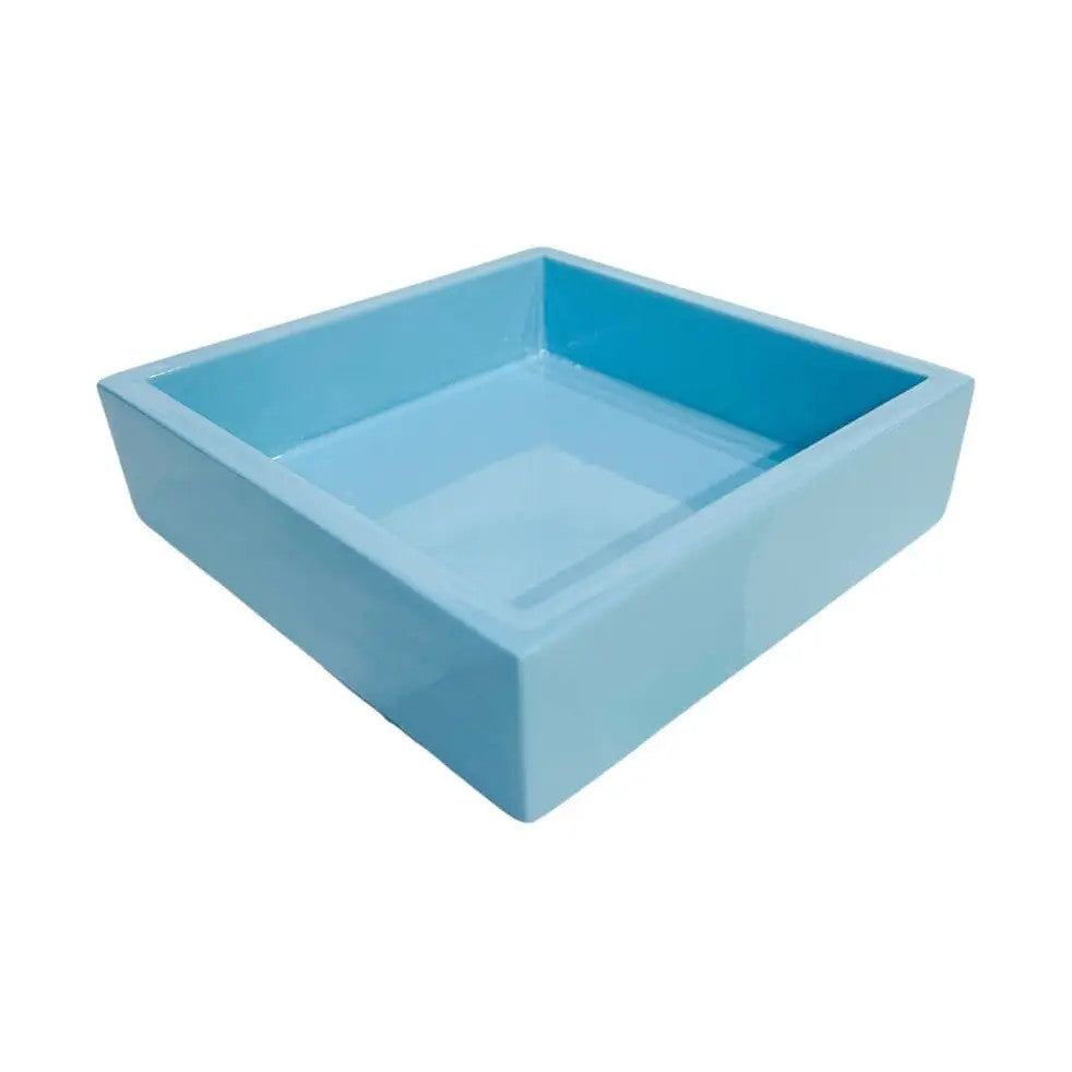 Light Blue Bamboo Cocktail Napkin Holder