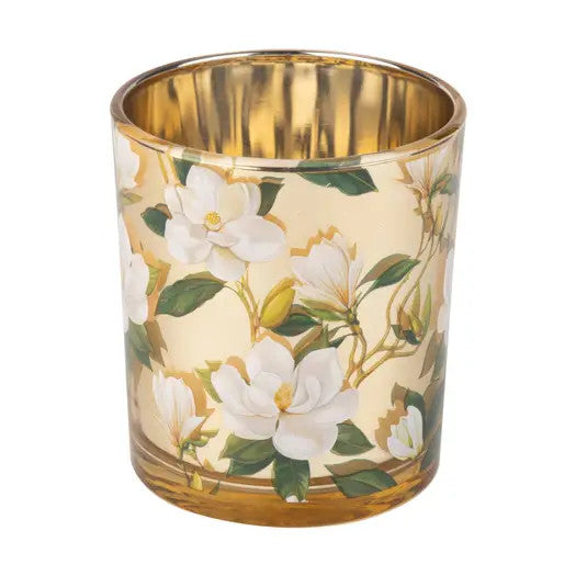 Gold Magnolia Votive Holder