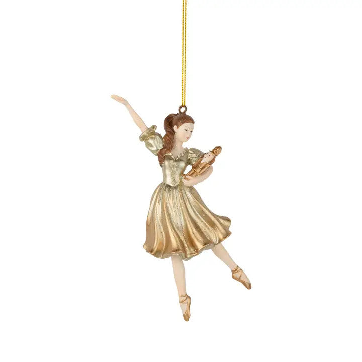 Gold & Cream Resin Clara Dancing Ornament