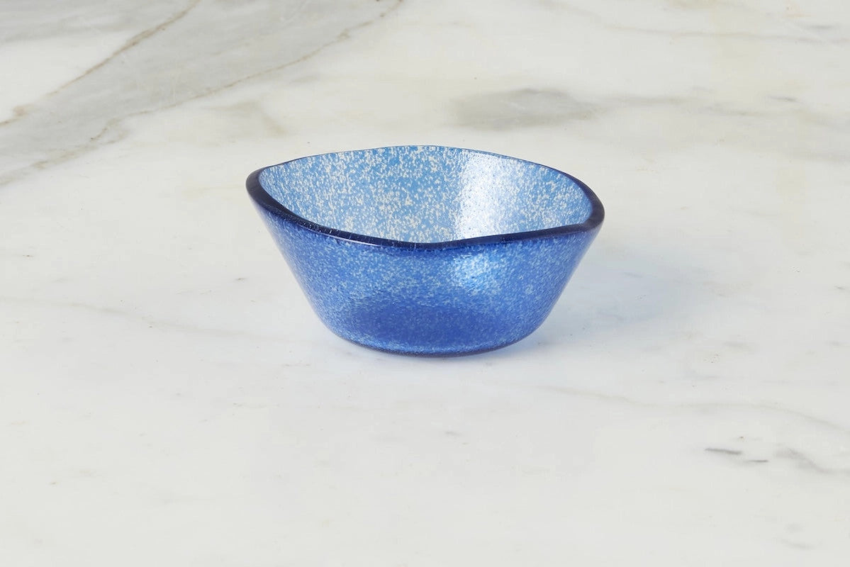 Glass Mini Round Dipping/Condiment Bowl, Navy Blue