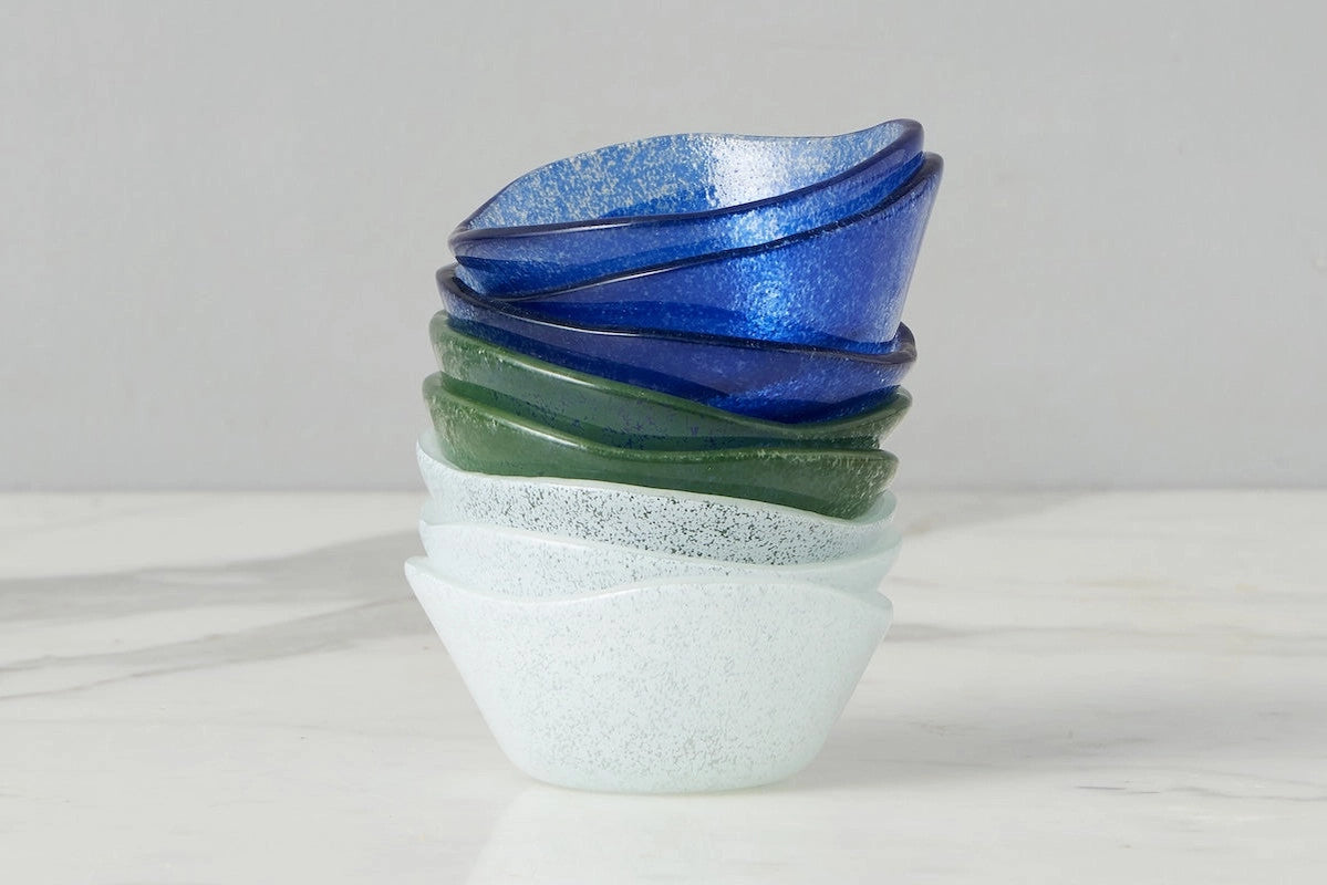 Glass Mini Round Dipping/Condiment Bowl, Spruce Green