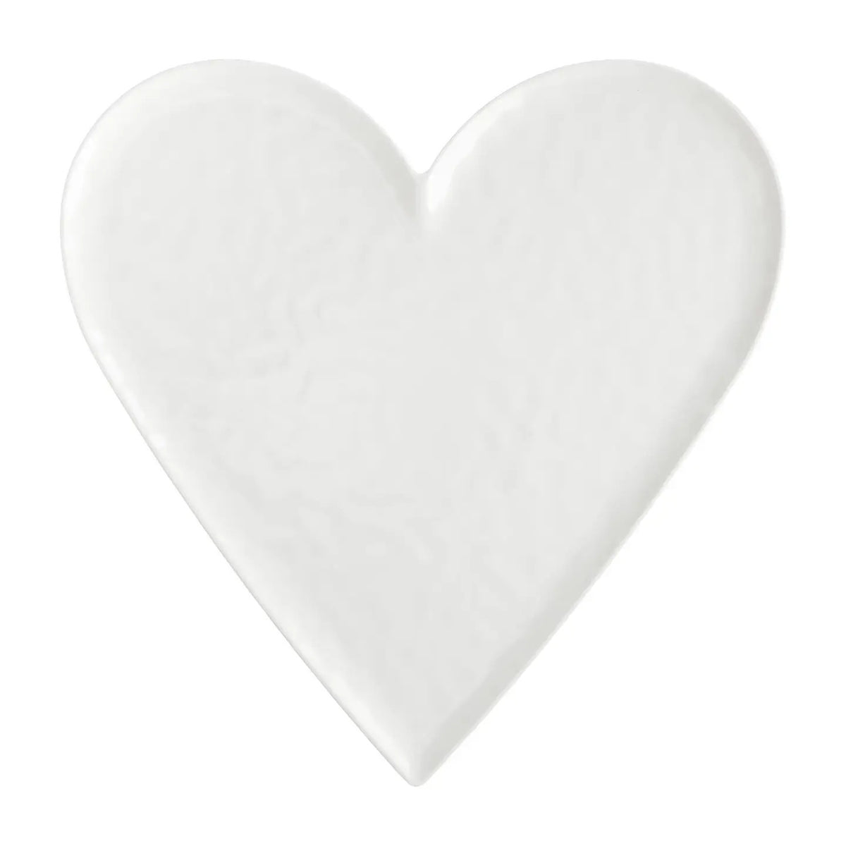 Heart 14" Melamine Serving Platter, White