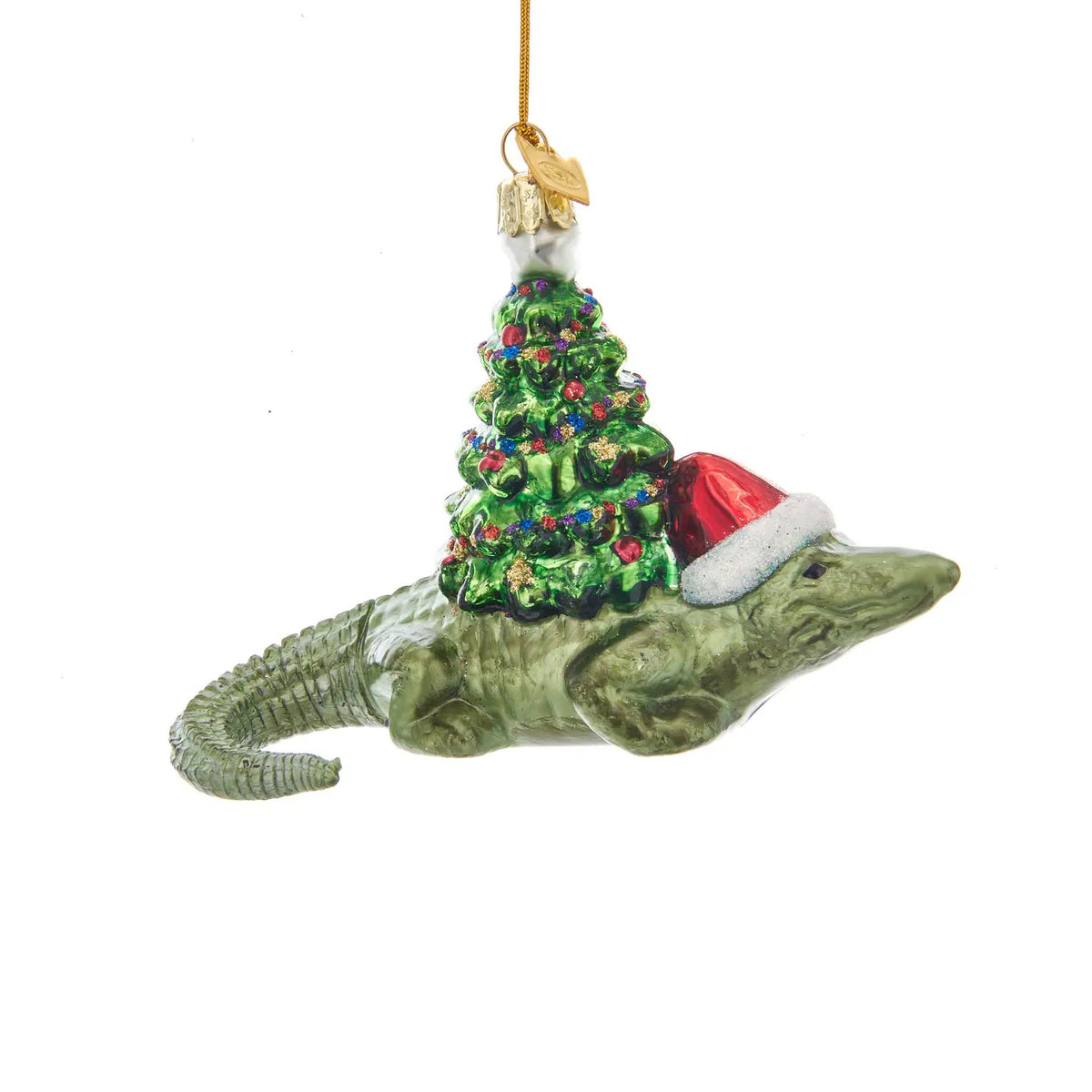 4.75" Alligator with Christmas Tree Ornament