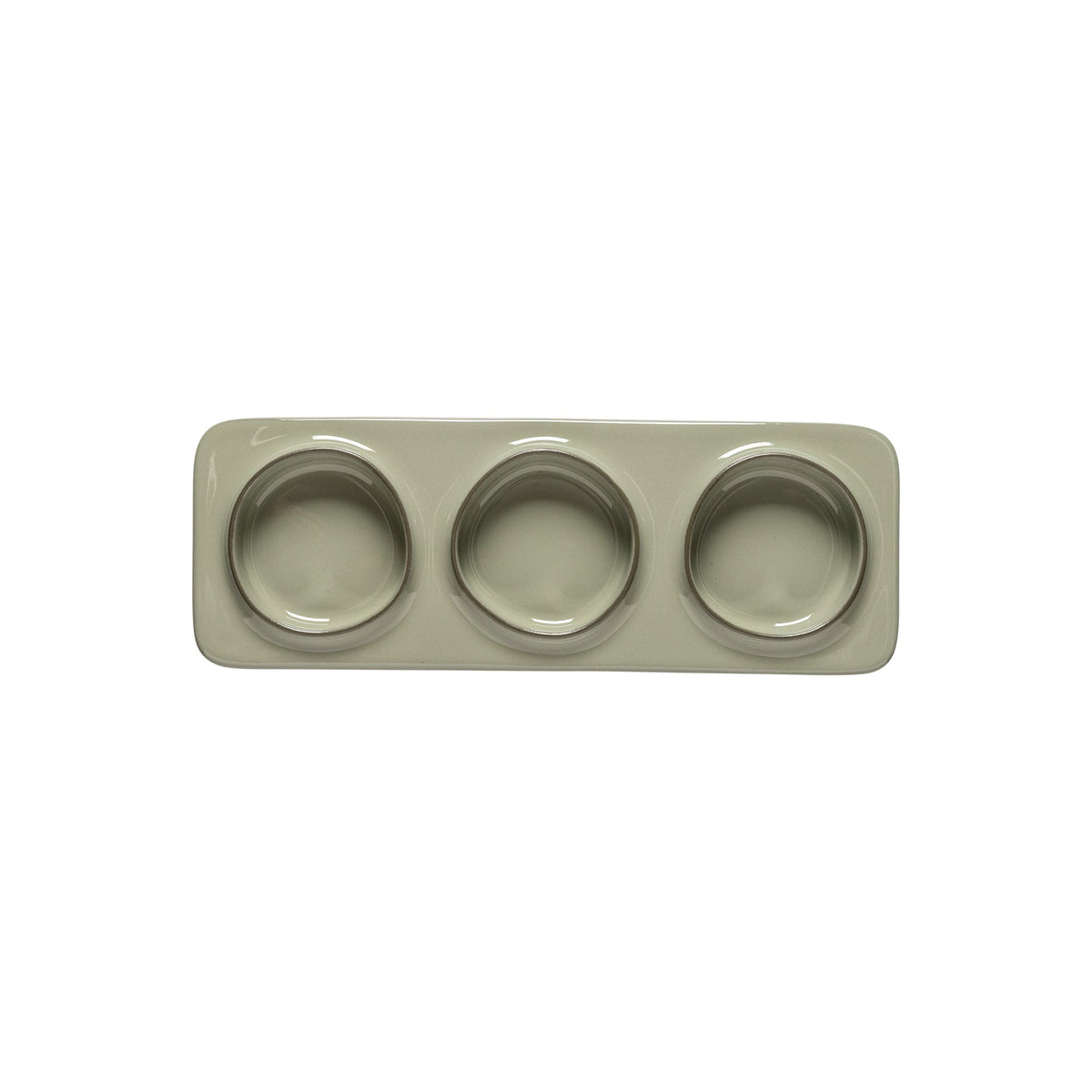 3-Section Rectangular Tray Âmbar