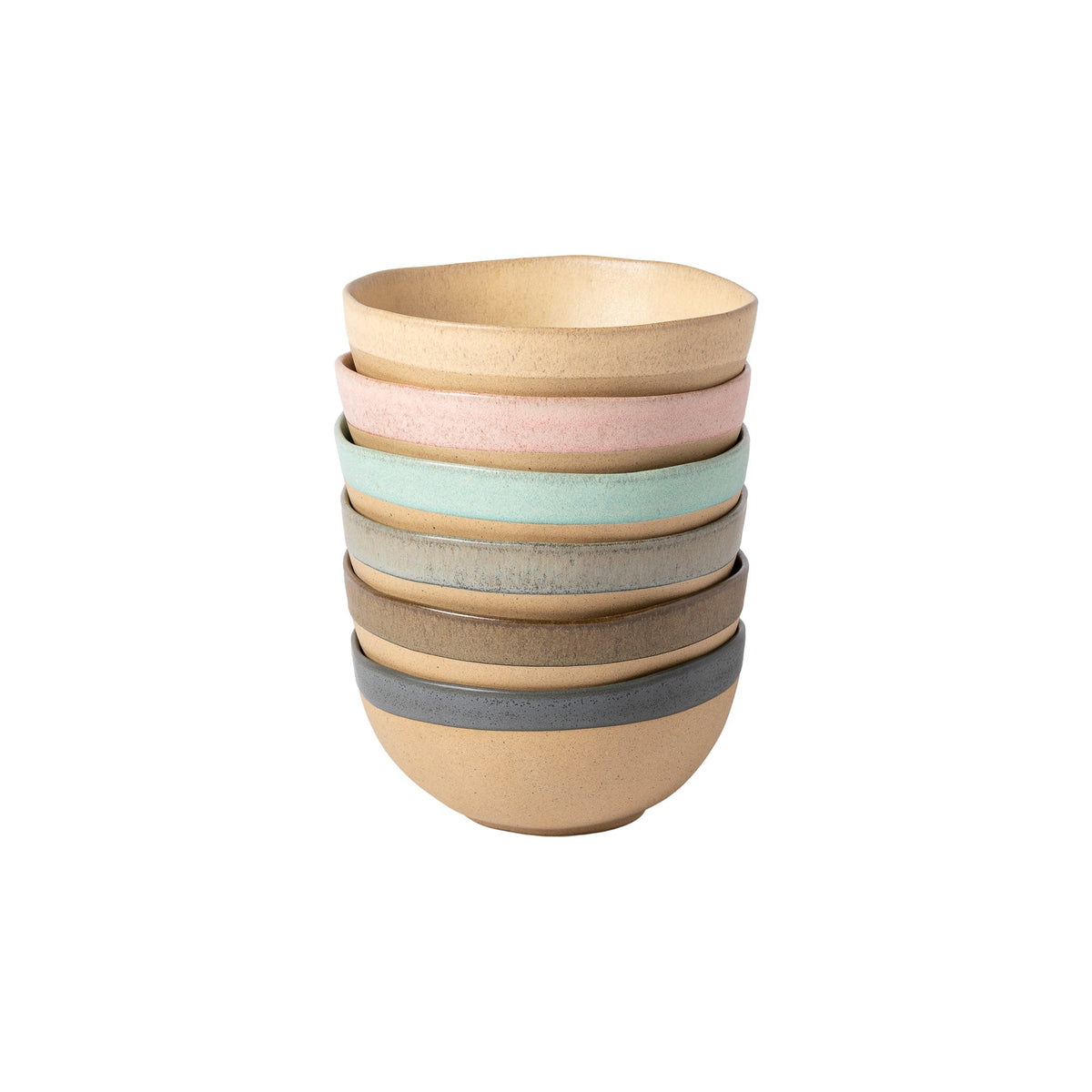 Set of 6 Soup/Cereal Bowls Arenito Multicolor
