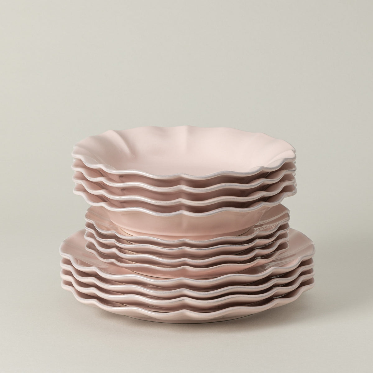 12-Piece Dinnerware Set with Soup/Pasta Plate Rosa