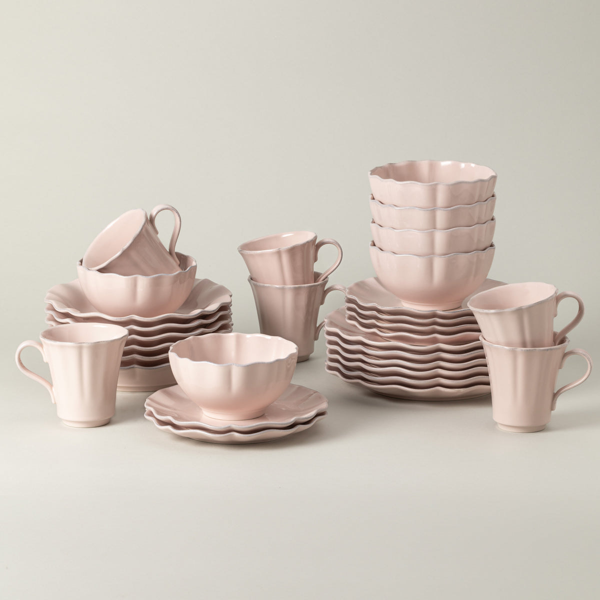 30-Piece Dinnerware Set with Mug Rosa