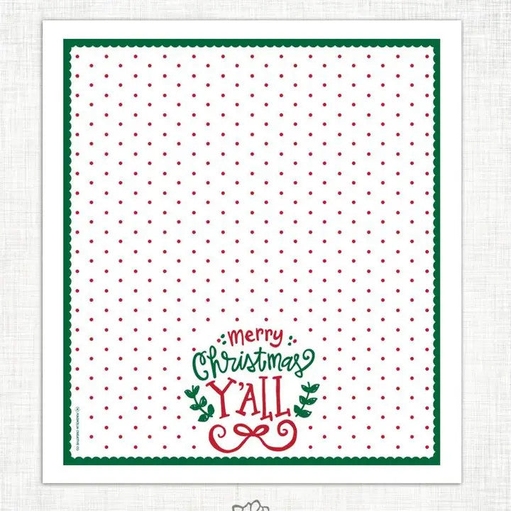 Merry Christmas Y'All Kitchen Towel