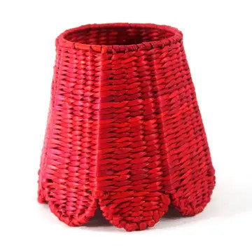 Small Seagrass Shade Cover (Scalloped in Red)