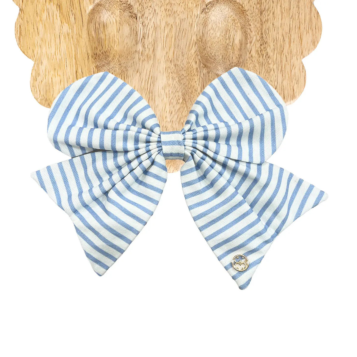 @Fabric Bow | Blue Stripe