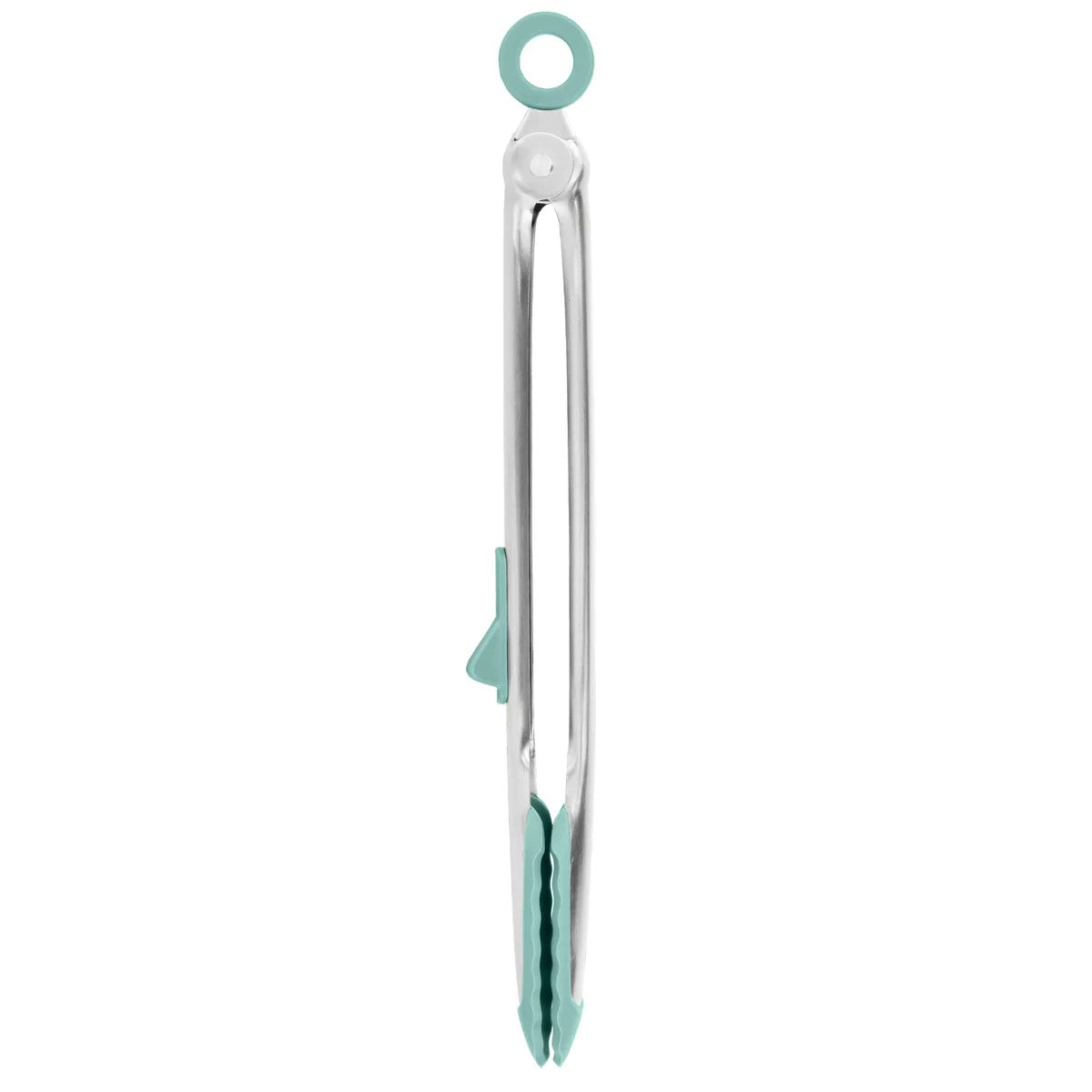 Stainless & Silicone Tongs Aqua