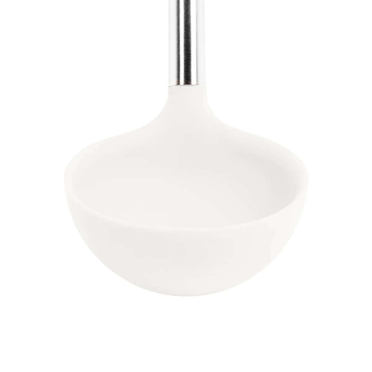 Silicone Ladle with Stainless Steel Handle White