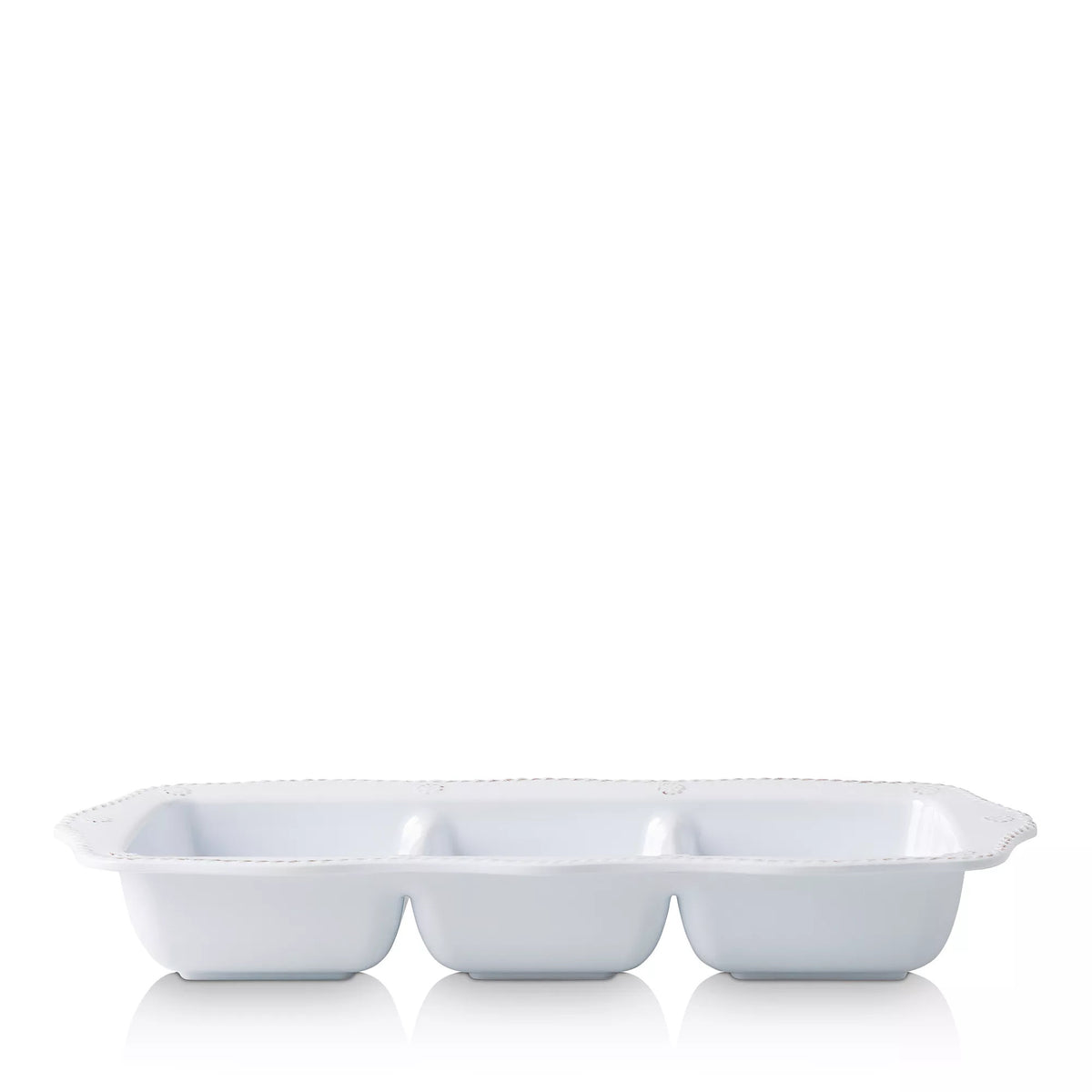 Berry & Thread Melamine 14" Triple Section Server - Whitewash